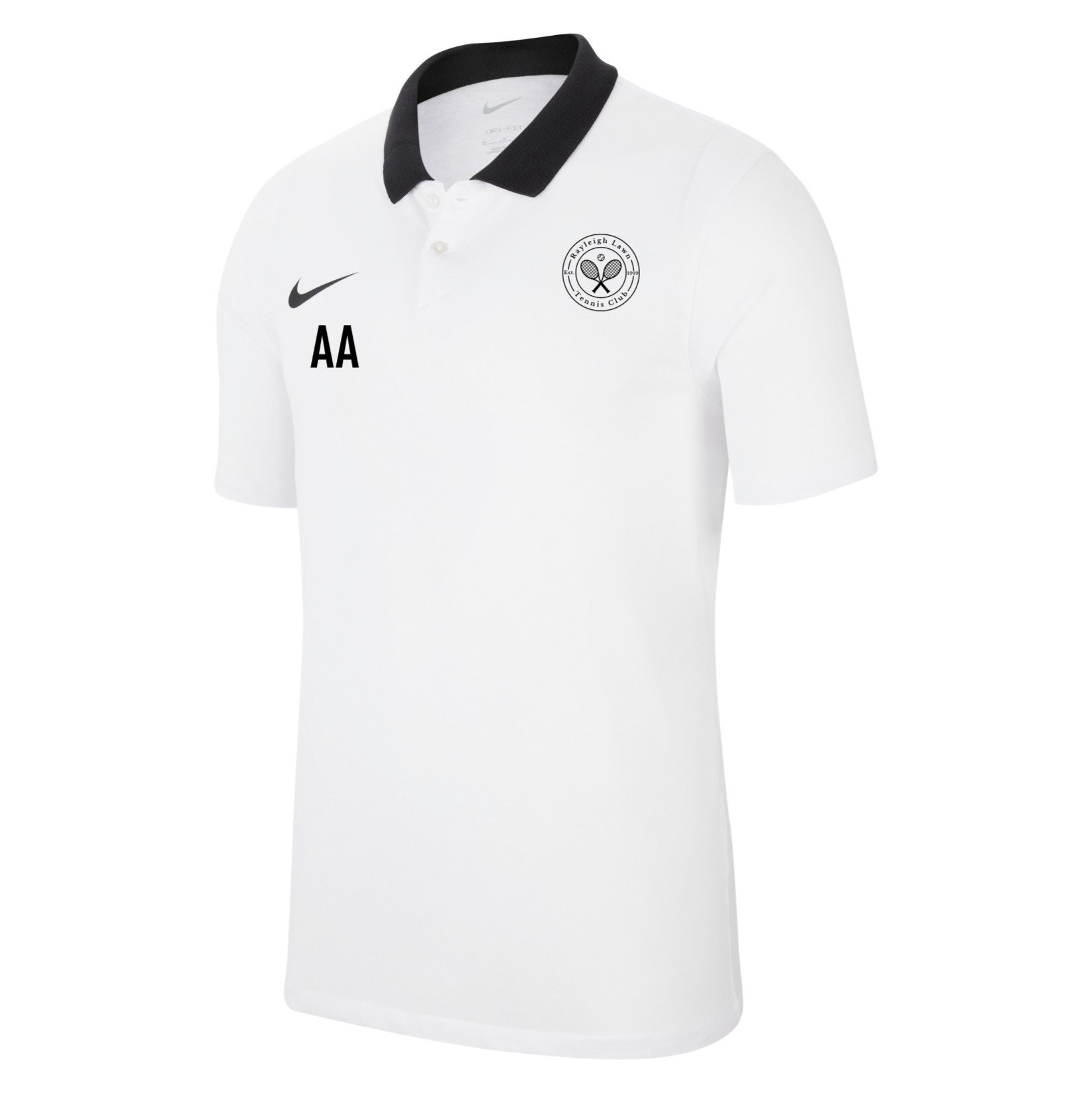 Nike Dri-FIT Park Poly Cotton Polo (M) - White/Black/Black