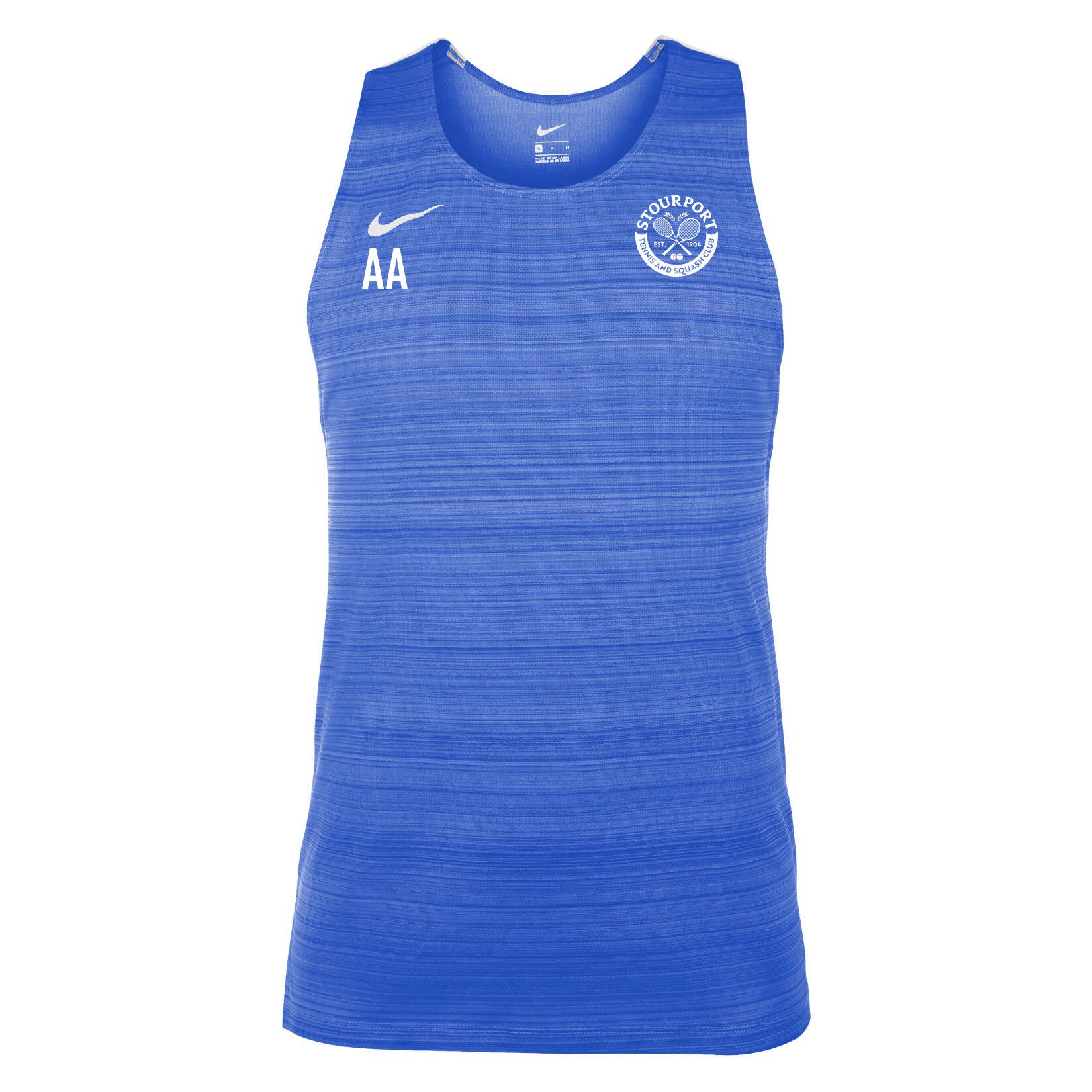 Zelus-Nike Dry Miler Mens Singlet - Royal Blue/White
