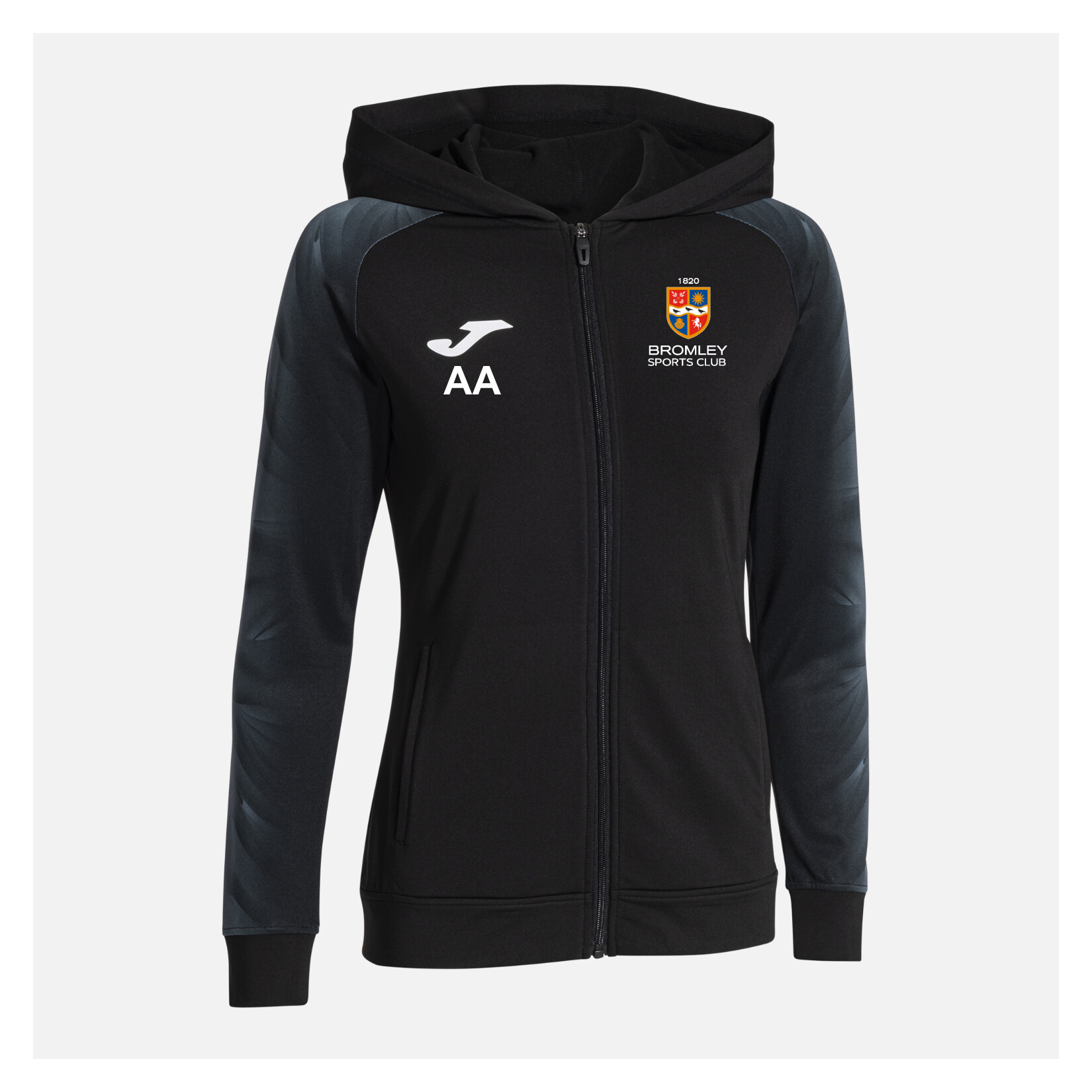Joma Elite XI Womens Zipped Hoodie - Black/White
