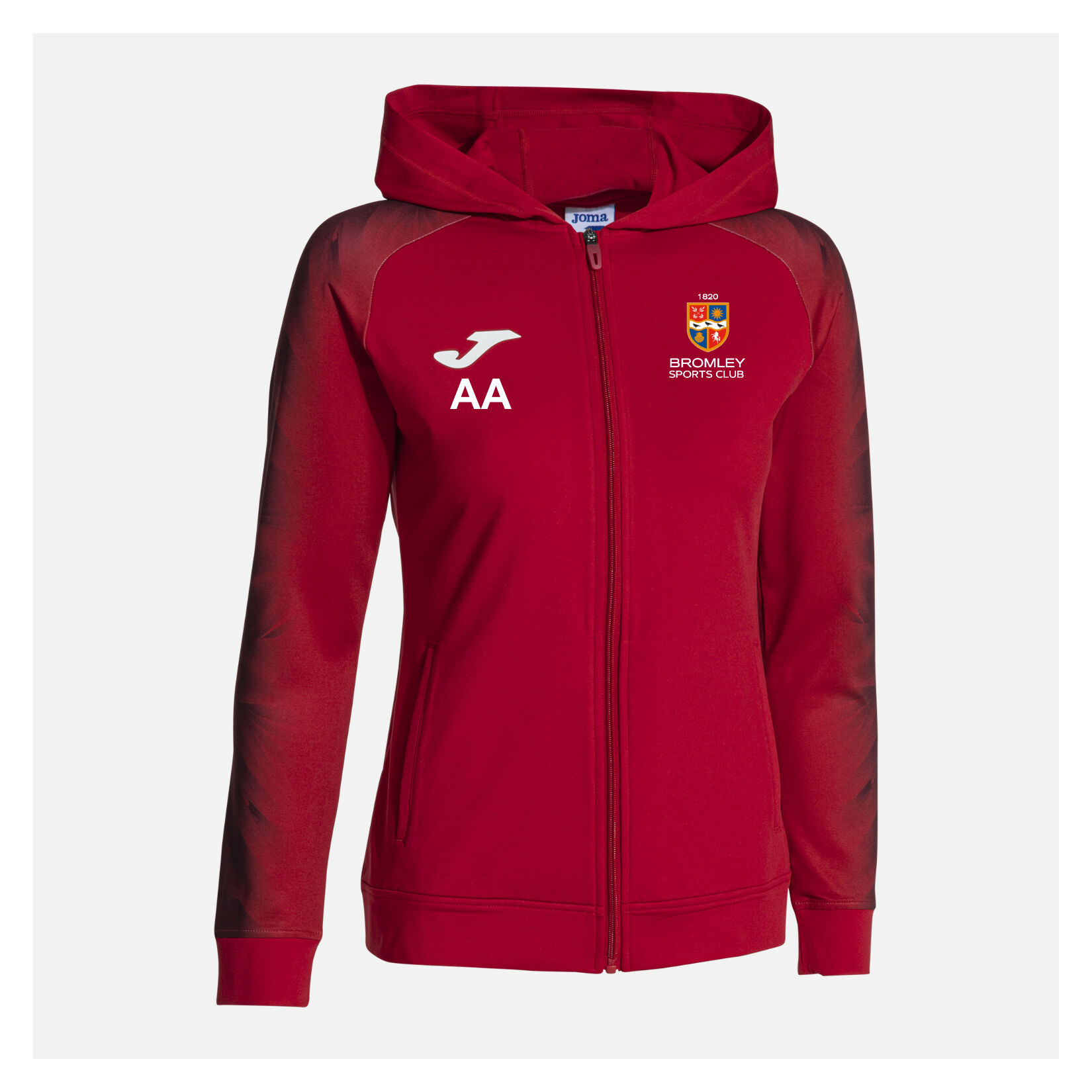 Joma Elite XI Womens Zipped Hoodie - Red/White