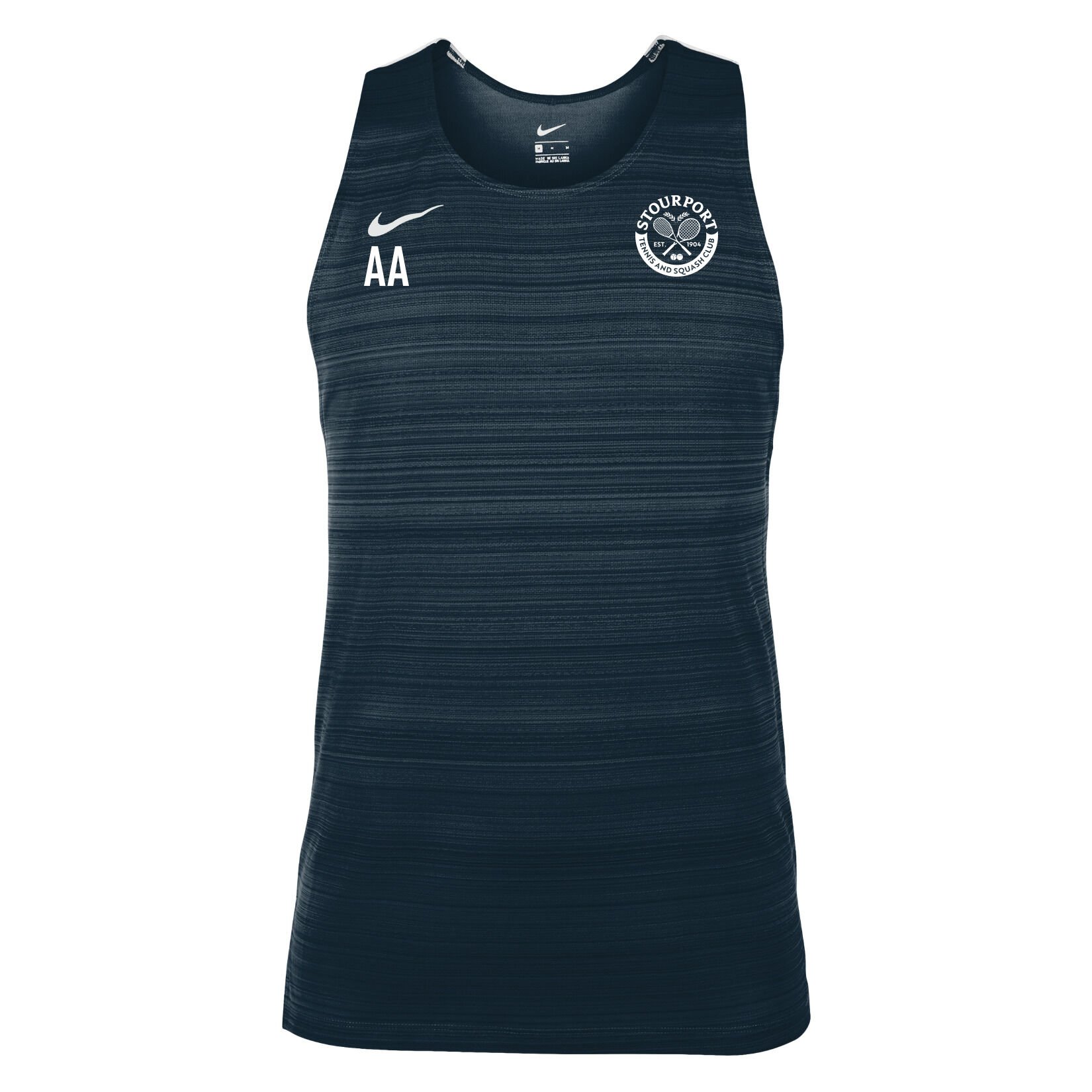 Zelus-Nike Dry Miler Mens Singlet - Obsidian/White
