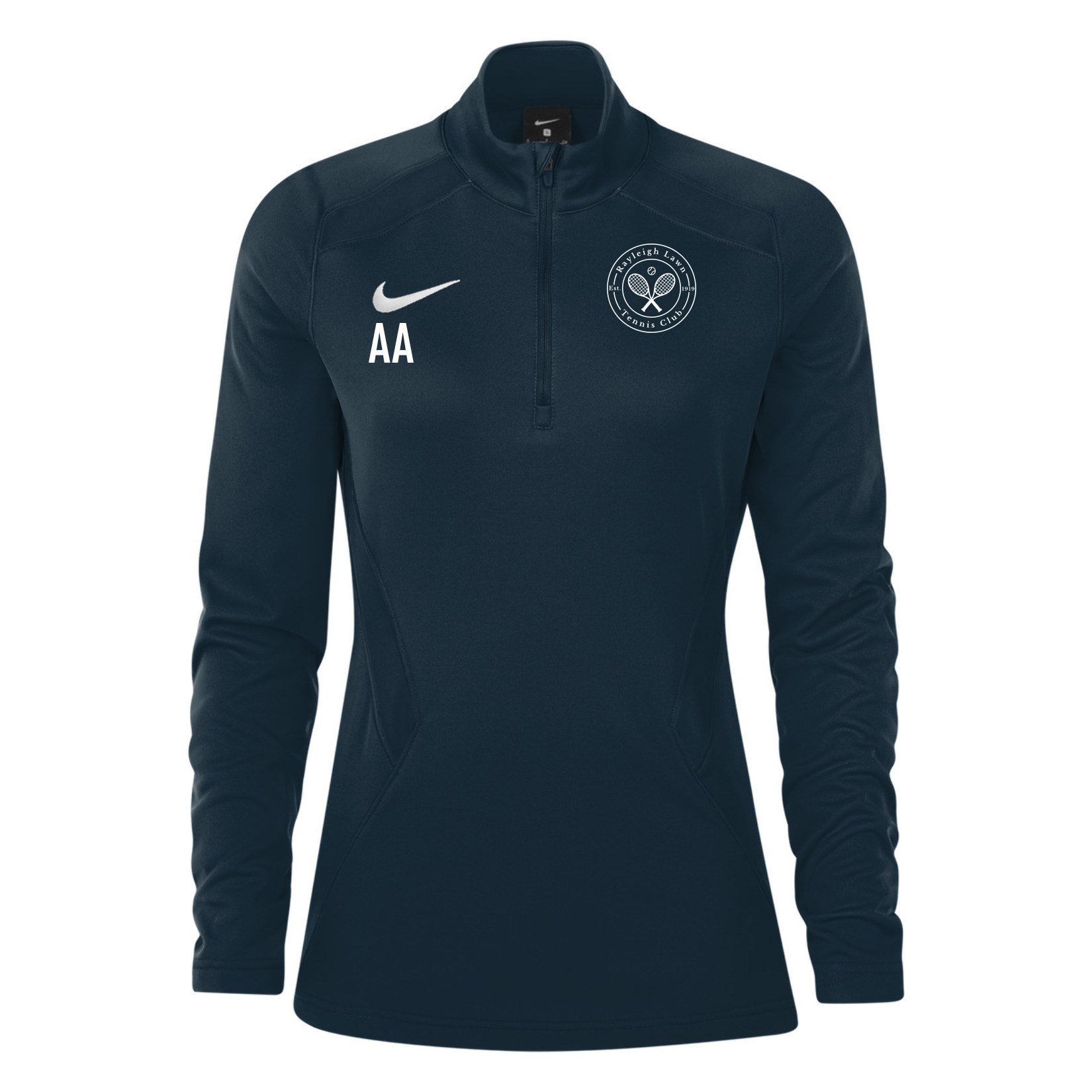 Zelus-Nike 1/4 Zip Midlayer (W) - Obsidian/White