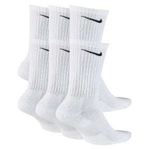 Nike Everyday Cushioned Training Crew Socks (6 Pairs) White-Black