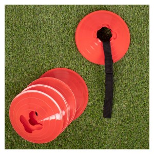 10 Saucer Cone Marker Set with Carry  Strap Red