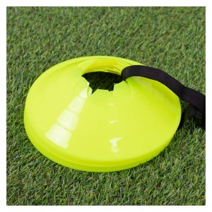 10 Saucer Cone Marker Set with Carry  Strap Fluo Yellow