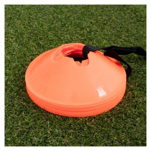 10 Saucer Cone Marker Set with Carry  Strap Fluo Orange