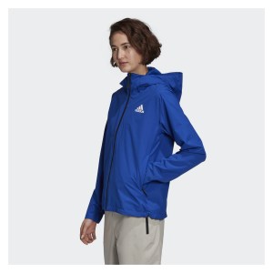 adidas-LP Womens 3-Stripes RAIN RDY Jacket (W) Team Royal Blue