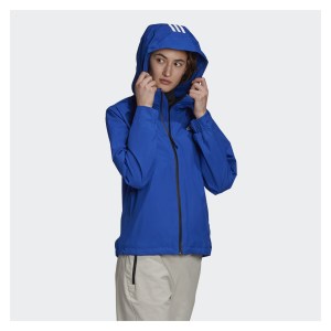 adidas-LP Womens 3-Stripes RAIN RDY Jacket (W) Team Royal Blue