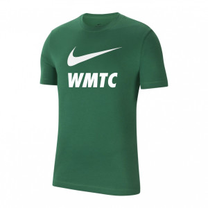 Nike Team Club 20 Swoosh Tee (M) Pine Green-White