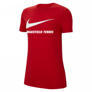 Nike Womens Team Club 20 Swoosh Tee (W) University Red-White