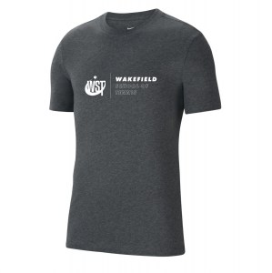 Nike Team Club 20 Cotton T-Shirt (M) Charcoal Heather-White