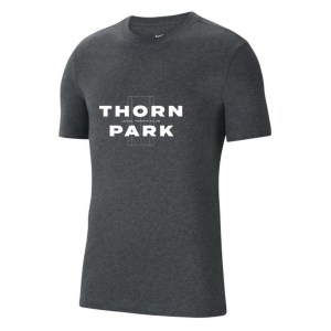 Nike Team Club 20 Cotton T-Shirt (M) Charcoal Heather-White