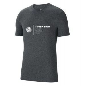 Nike Team Club 20 Cotton T-Shirt (M) Charcoal Heather-White