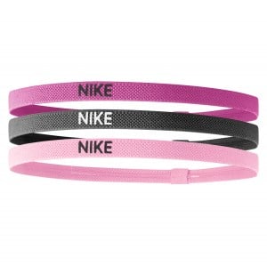 Nike Elastic Hairband 3pk Spark Pink-Gridiron-Prism Pink