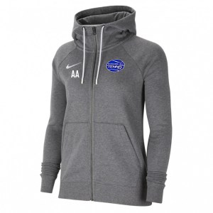 Nike Womens Team Club 20 Full-Zip Hoodie (W) Charcoal Heather-White-White