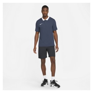 Nike Dri-FIT Park Poly Cotton Polo (M) Obsidian-White-White