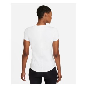 Nike Womens Dri-FIT One Slim-Fit Short-Sleeve Top White-Black