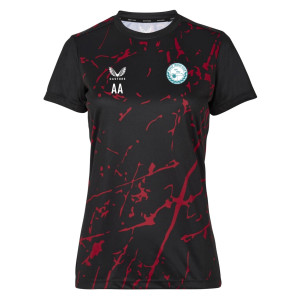 Castore Womens Marble Printed Short Sleeve Training Tee (W) Black-Red