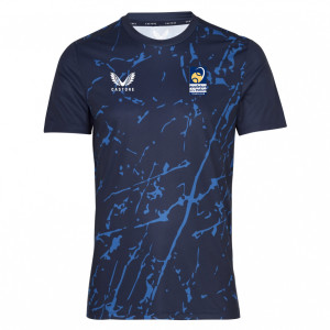 Castore Marble Printed Short Sleeve Training Tee Navy-Royal Blue-White