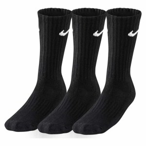 Nike 3 PACK VALUE COTTON CREW TRAINING SOCKS Black-(white)