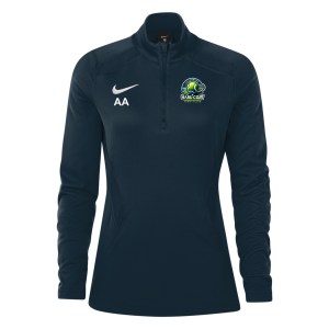 Zelus-Nike 1/4 Zip Midlayer (W) - Obsidian/White