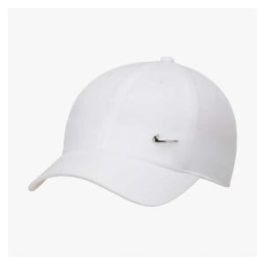 Nike Dri-FIT Club Unstructured Metal Swoosh Cap - White/Metallic Silver