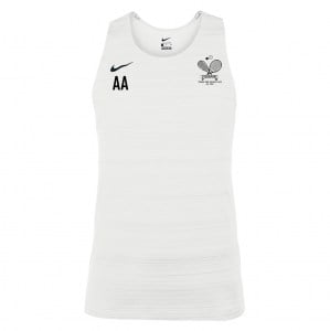 Zelus-Nike Dry Miler Mens Singlet - White/Black