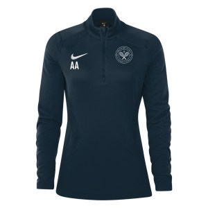 Zelus-Nike 1/4 Zip Midlayer (W) - Obsidian/White