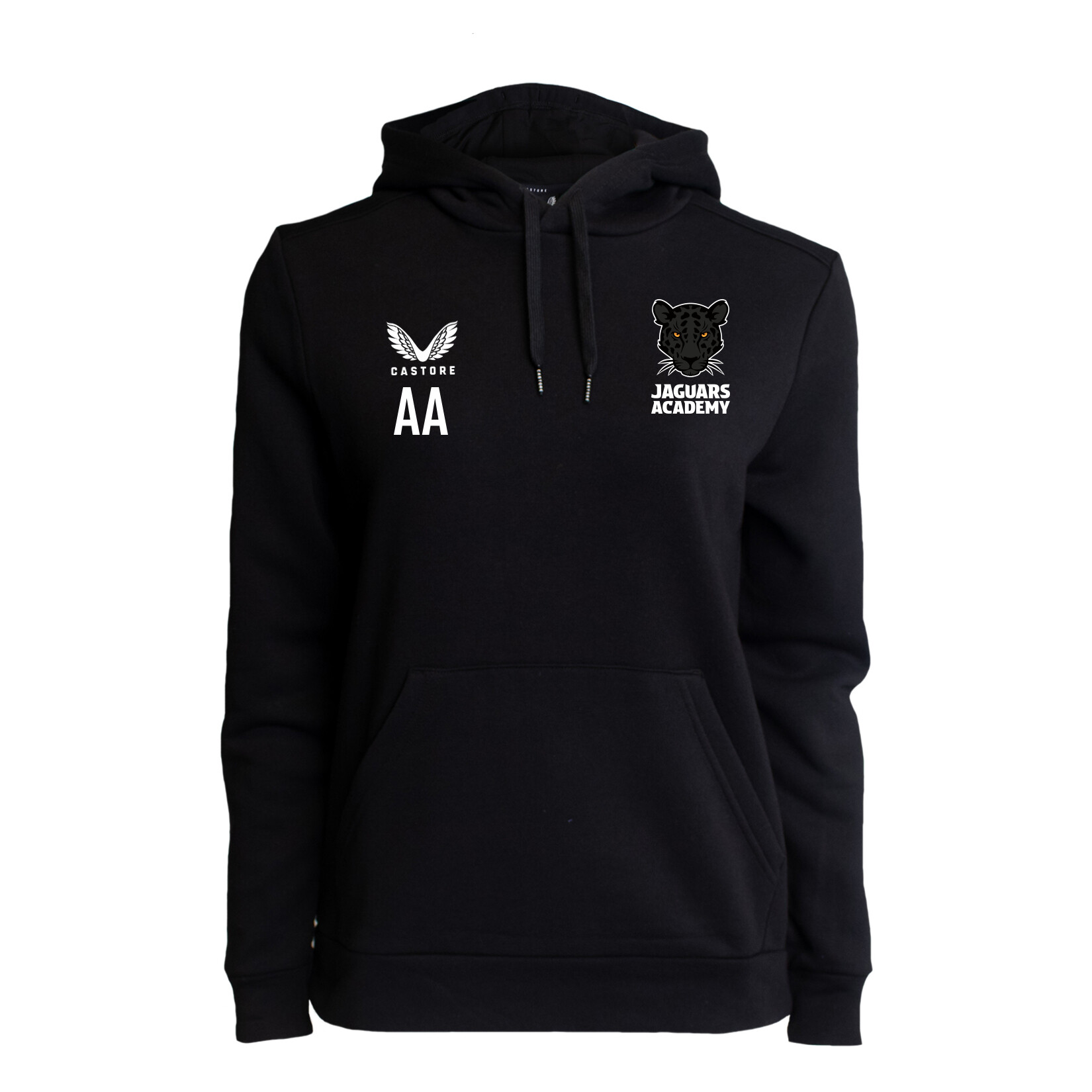 Castore Cotton Womens Brushback Hoody - Black/White