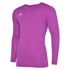 Umbro Elite V Neck Baselayer L/S Purple Cactus