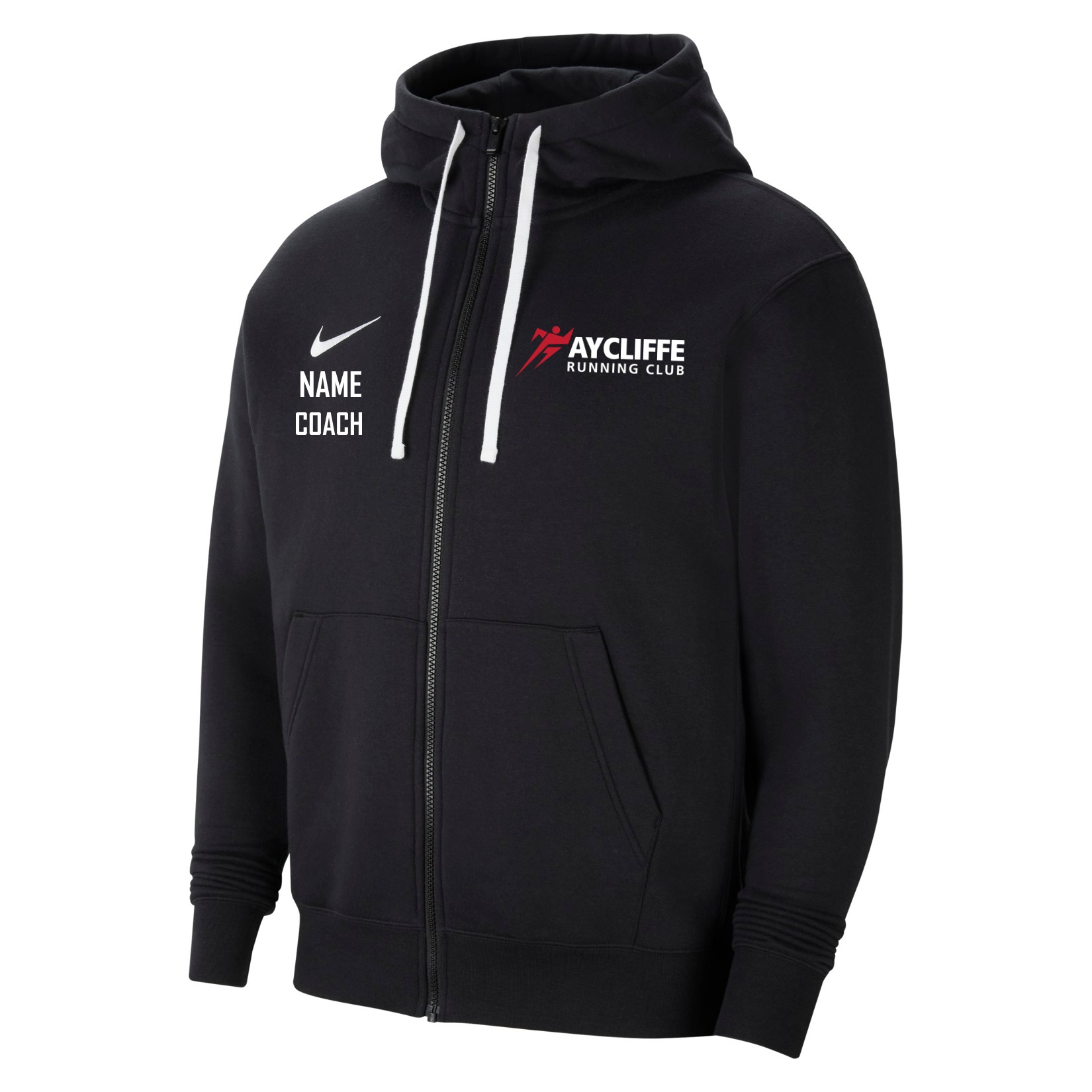 Nike Team Club 20 Fleece Full-Zip Hoodie - Black/White/White