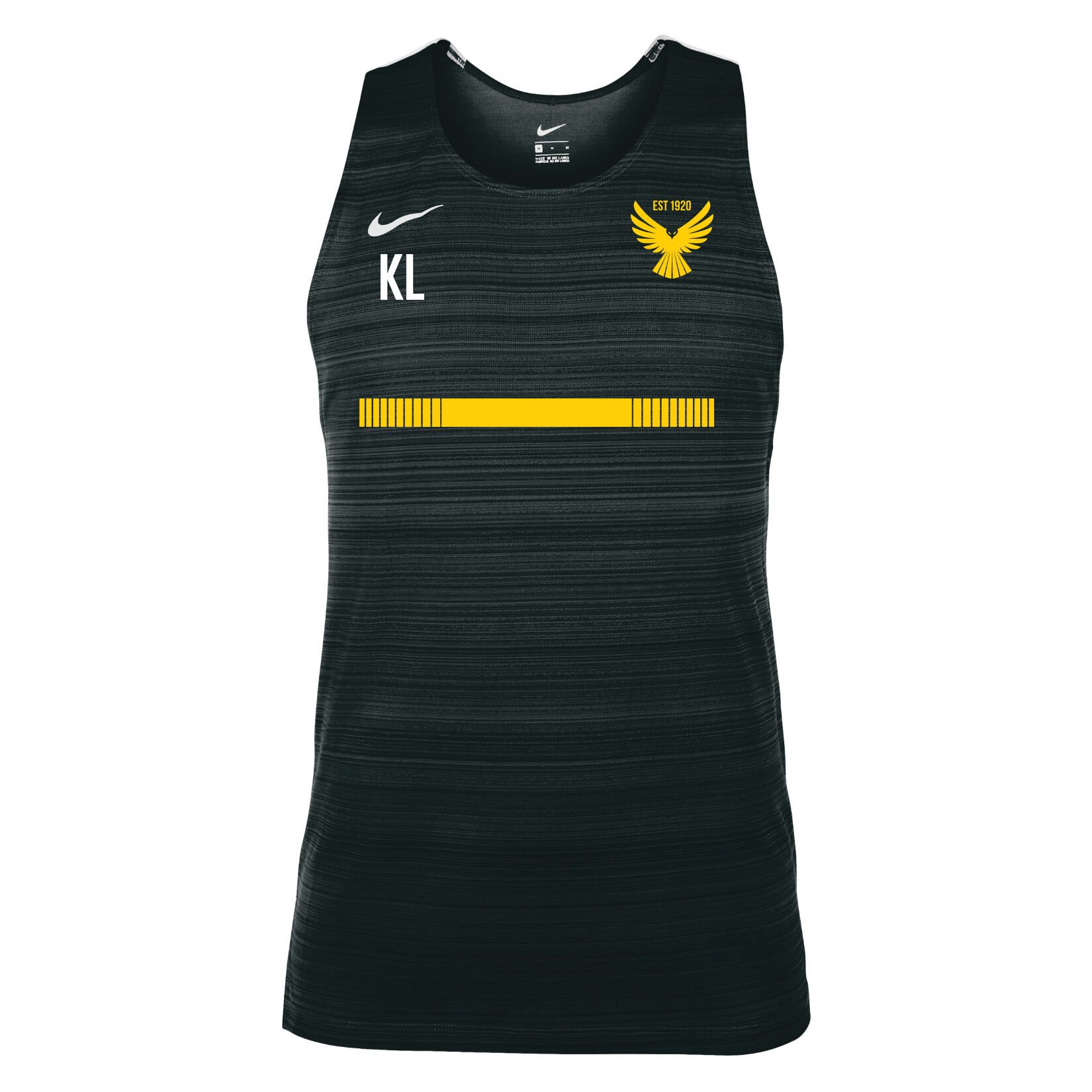 Zelus-Nike Dry Miler Mens Singlet - Black/White