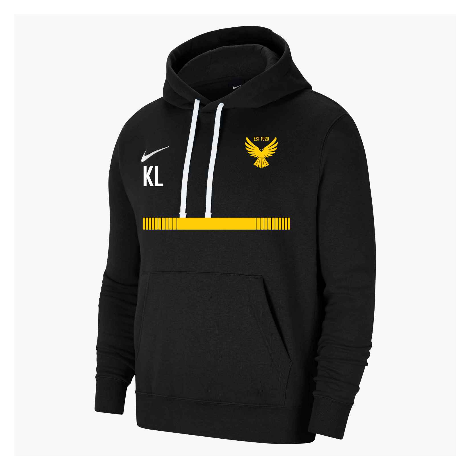 Nike Team Club 20 Fleece Hoodie (M) - Black/White/White