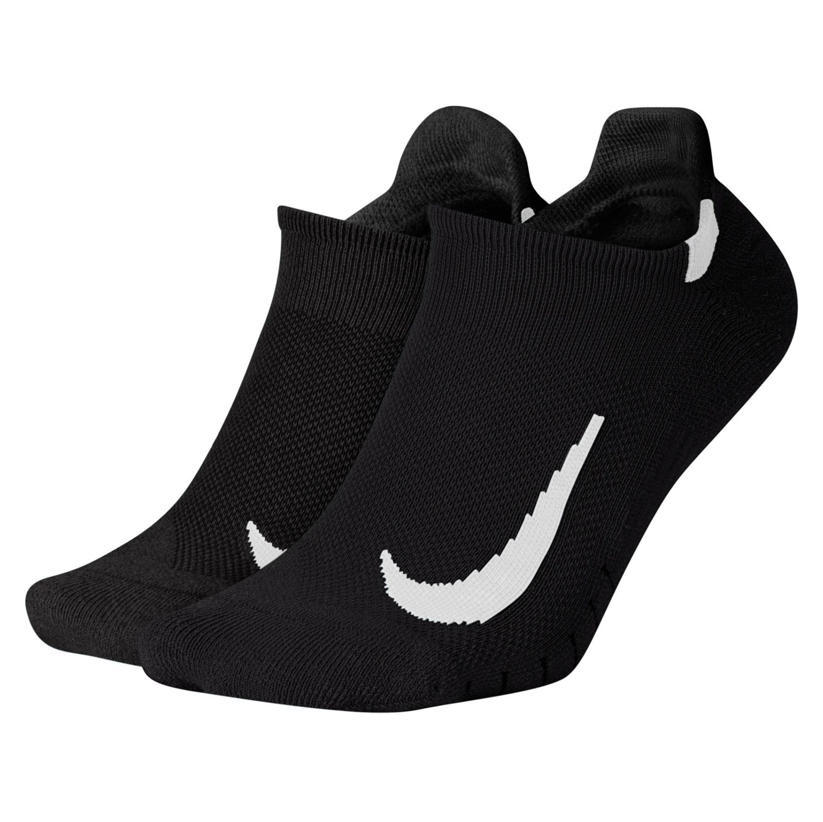 Nike Multiplier Running No-Show Socks (2 Pairs) - Black/White