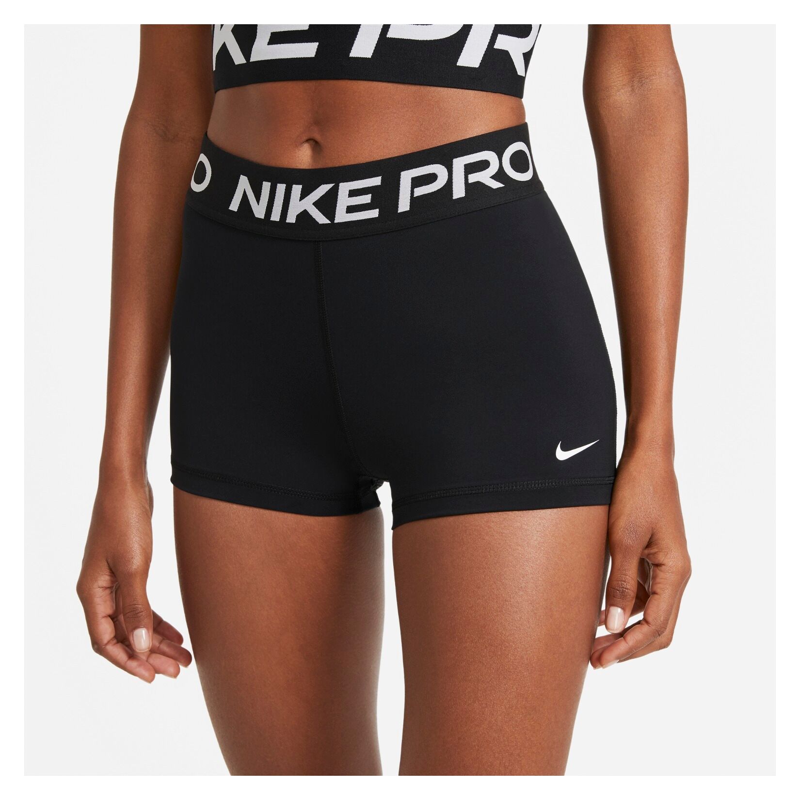 Nike Pro Womens 3 Inch Shorts - Black/White