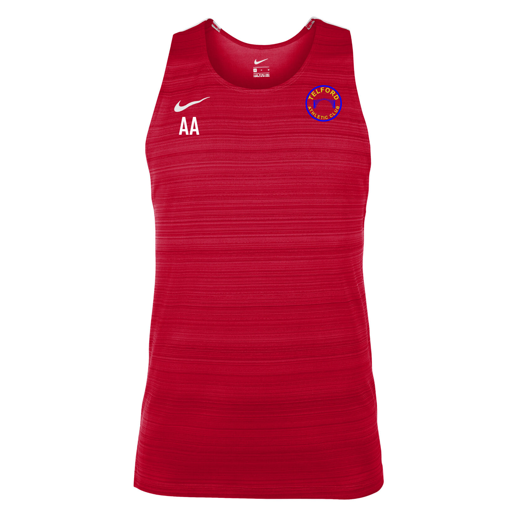 Zelus-Nike Dry Miler Mens Singlet - University Red/White