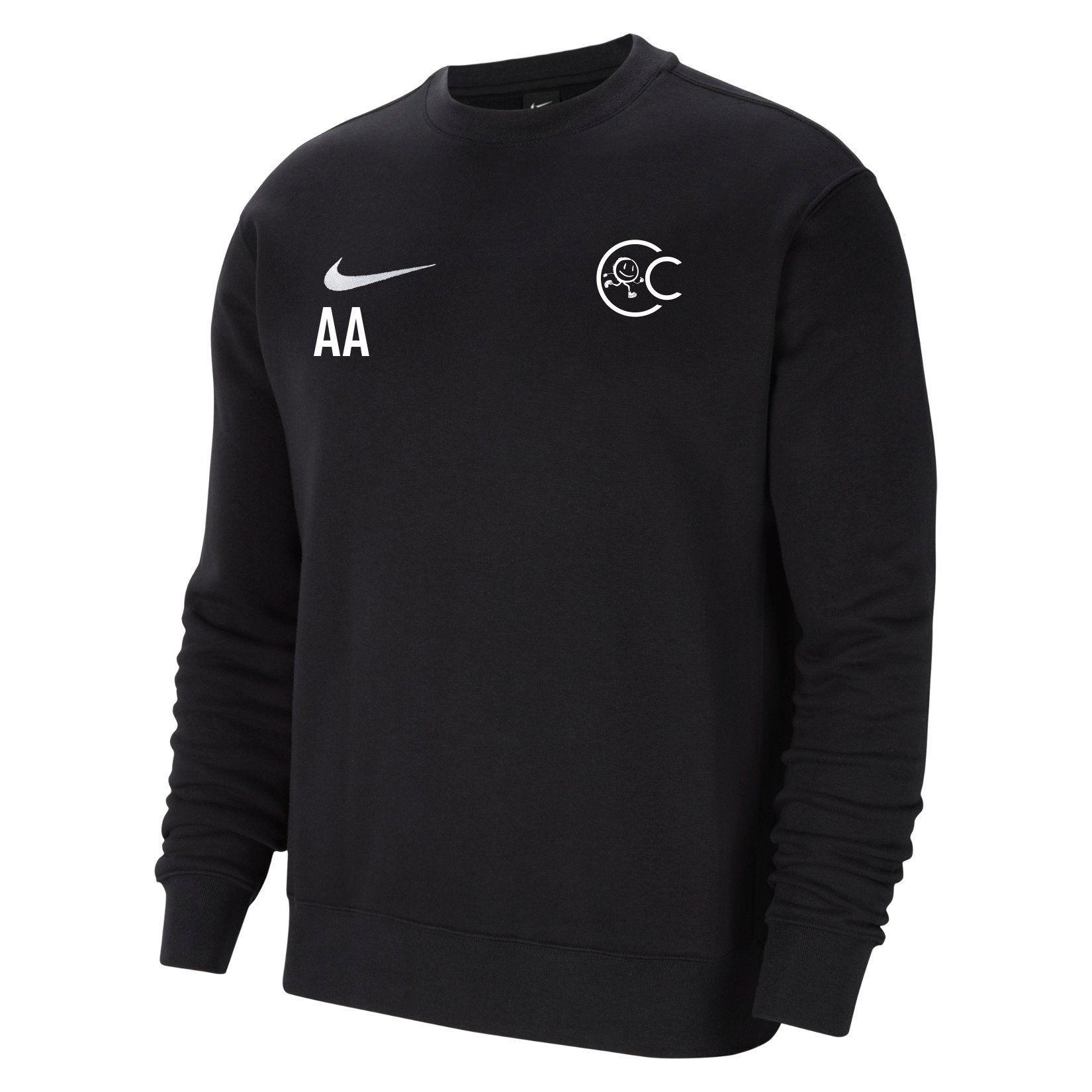 Nike Team Club 20 Fleece Crew Sweatshirt - Black/White/White