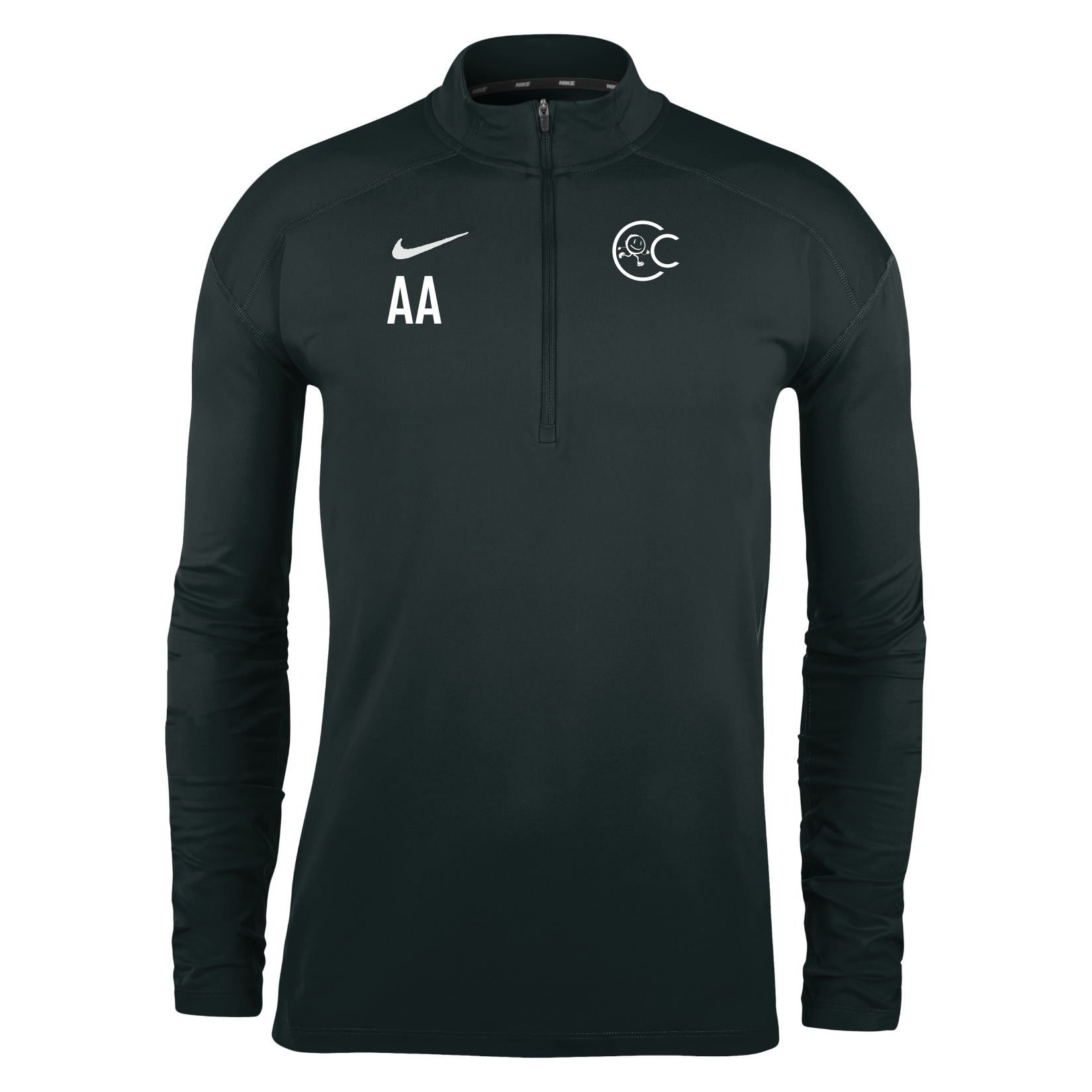 Zelus-Nike Dry Element Half Zip Running Top - Black/White