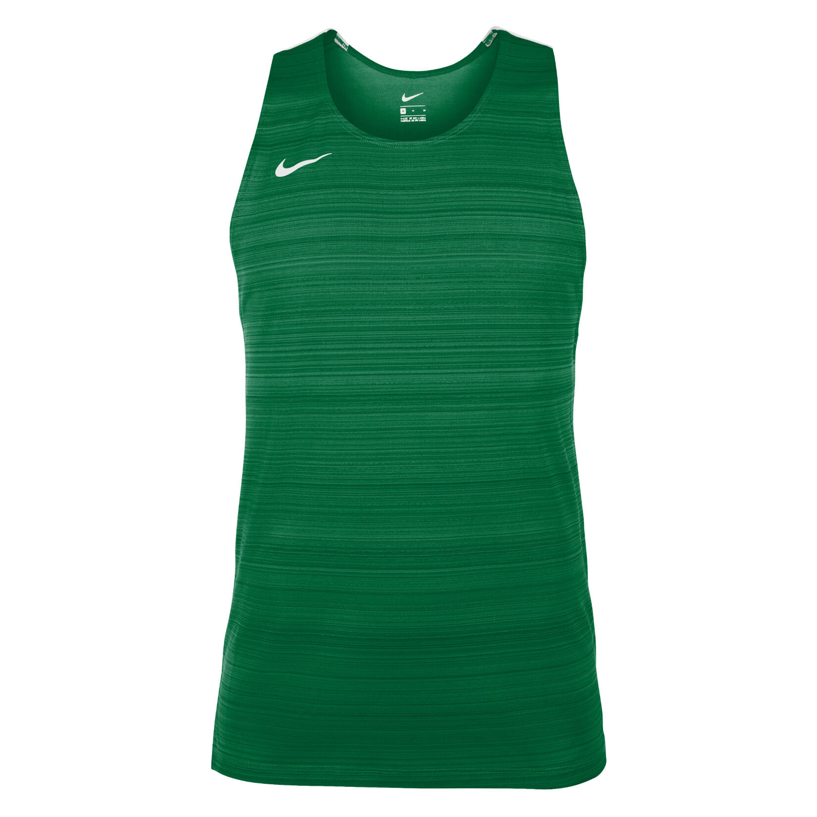 Zelus-Nike Dry Miler Mens Singlet - Pine Green/White