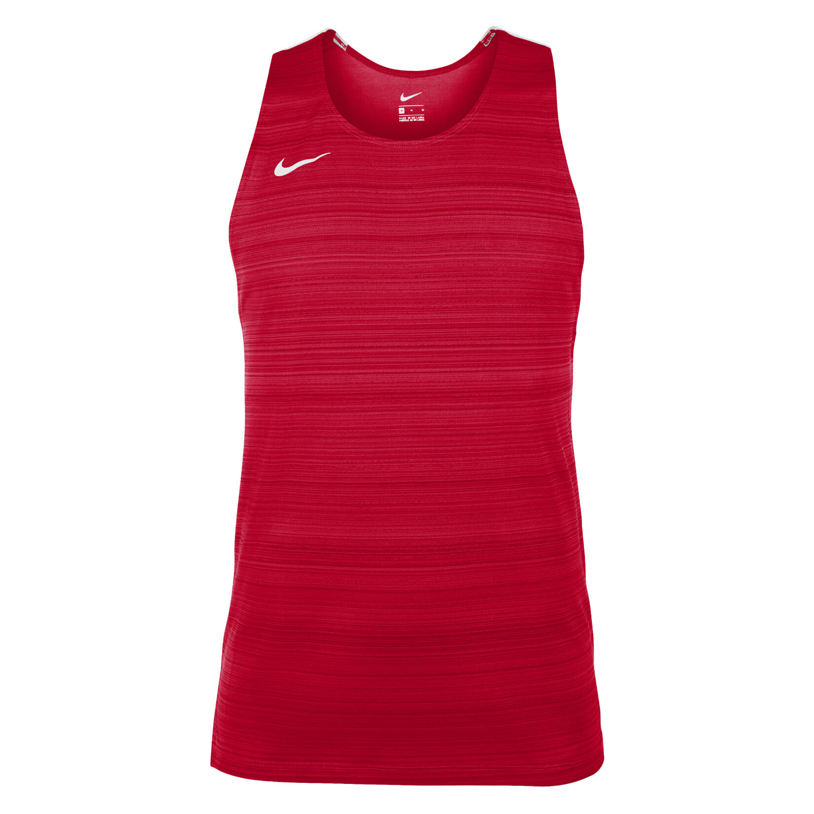 Zelus-Nike Dry Miler Mens Singlet - University Red/White