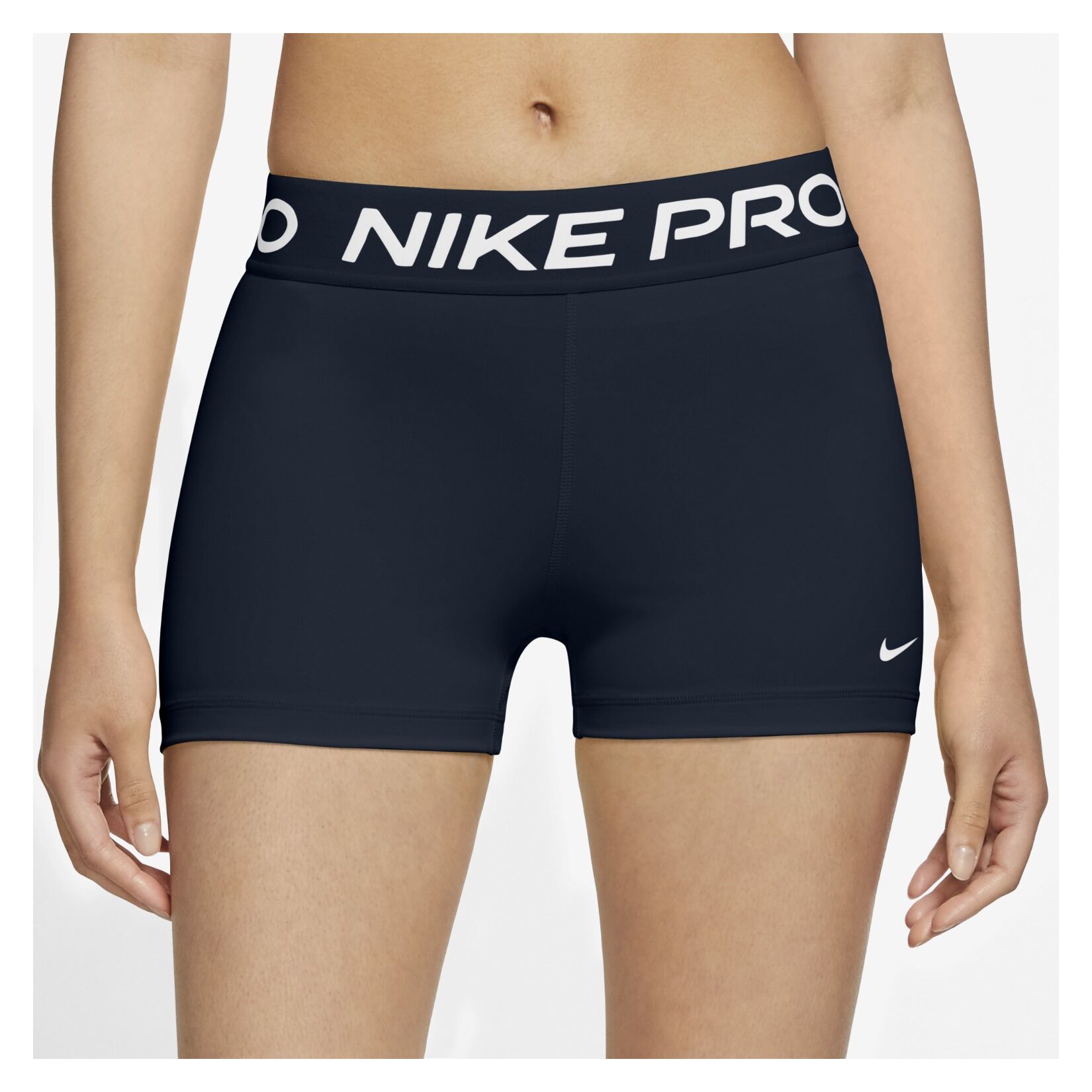 Nike Pro Womens 3 Inch Shorts - Obsidian/White