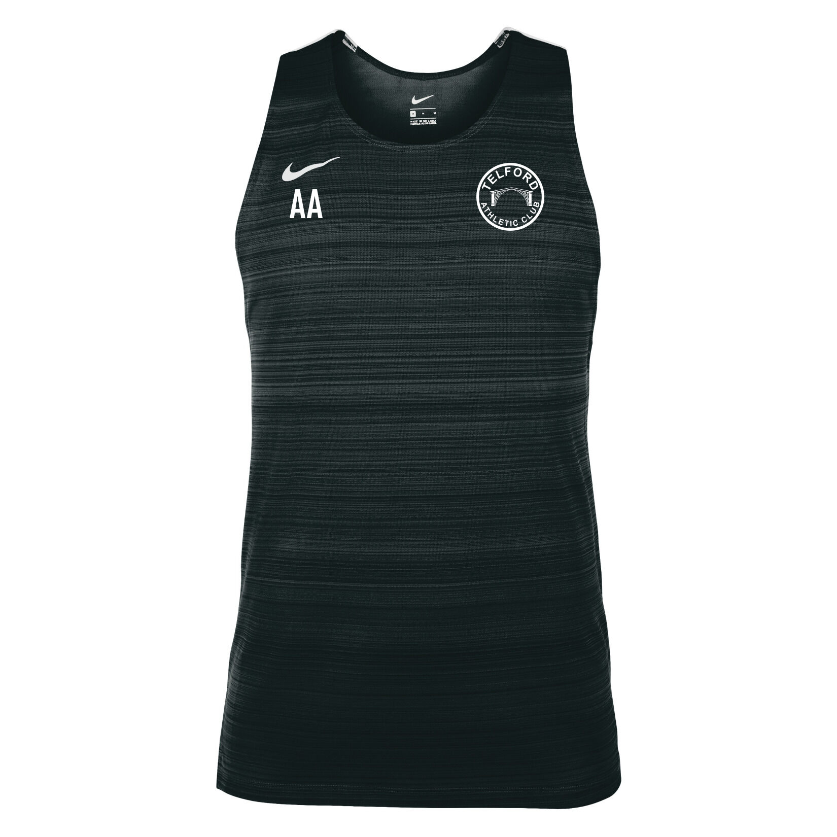 Zelus-Nike Dry Miler Mens Singlet - Black/White