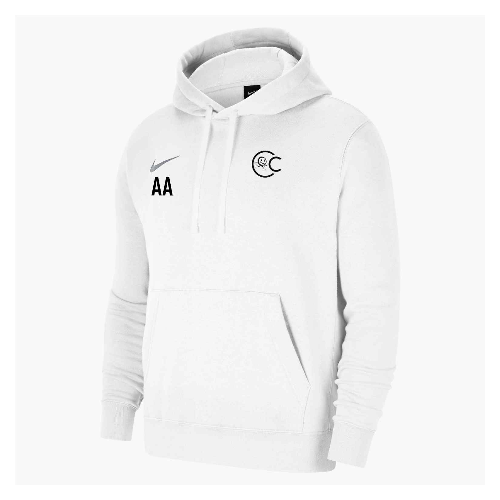Nike Team Club 20 Fleece Hoodie (M) - White/White/Wolf Grey