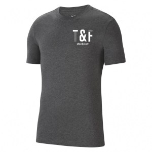 Nike Team Club 20 Cotton T-Shirt (M) Charcoal Heather-White