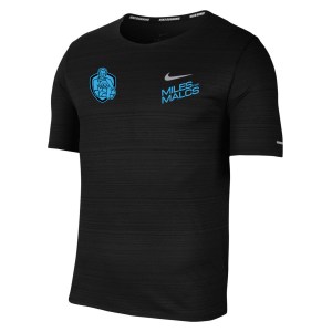 Nike Dri-FIT Miler Short Sleeve Running Top Black-Reflective Silv