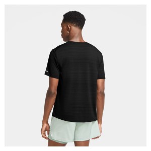 Nike Dri-FIT Miler Short Sleeve Running Top Black-Reflective Silv
