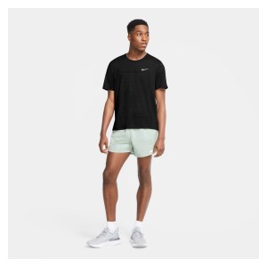 Nike Dri-FIT Miler Short Sleeve Running Top Black-Reflective Silv