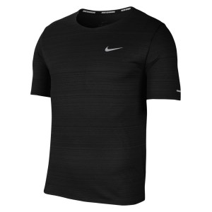 Nike Dri-FIT Miler Short Sleeve Running Top Black-Reflective Silv