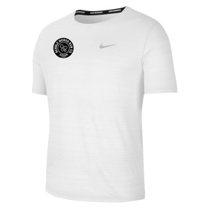 Nike Dri-FIT Miler Short Sleeve Running Top White-Reflective Silv