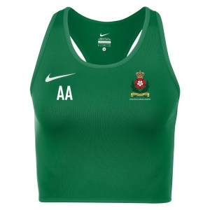 Nike Womens Cover Running Top Pine Green-White